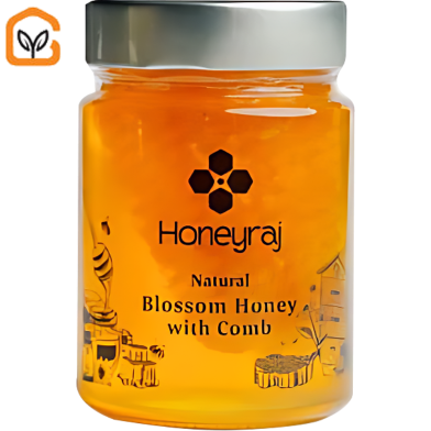 Ghorer Bazar Natural Blossom Honey With Comb 450 gm image