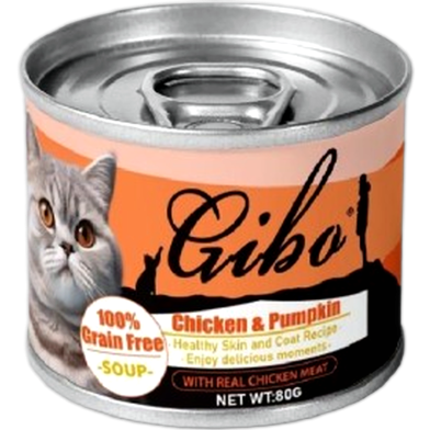 Giba Cat Can Food Soup - Chicken and Pumpkin 80g | Healthy Skin and Coat Recipe image