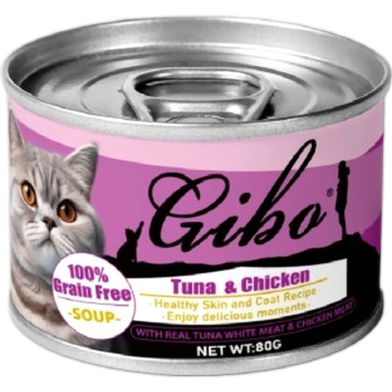 Giba Cat Can Food Soup - Tuna and Chicken 80g | Healthy Skin and Coat Recipe image