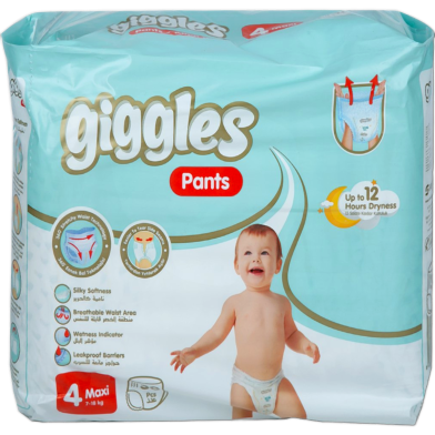 Giggles Baby Diaper Pants System Maxi (7-18kg)-Comfortable and Absorbent, 30 Pcs Pack image