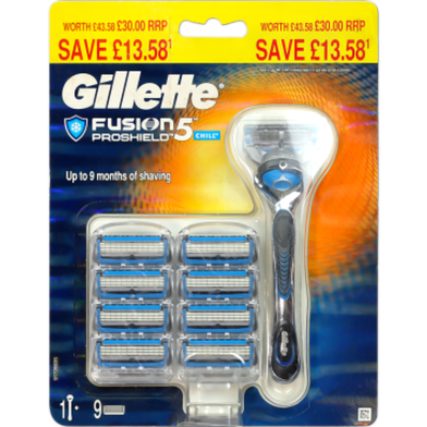 Gillette Fusion 5 Proshield Chill 9 Blad 1 Stick Set image