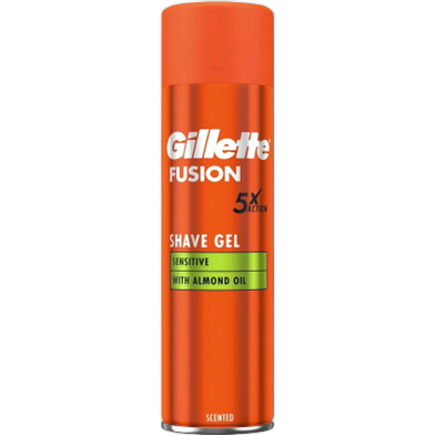 Gillette Fusion 5 Sensitive With Almond Oil Shave Gel Scented 200ml image