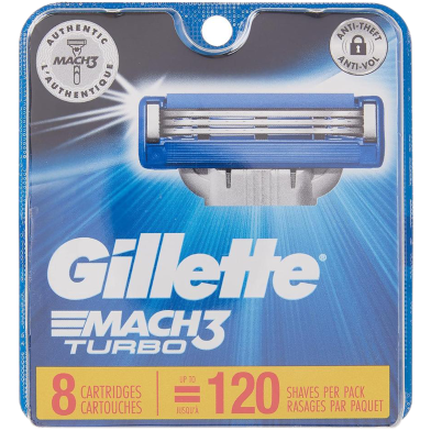 Gillette Mach3 Turbo 3D Blade Cartridges Set 8 Pcs image
