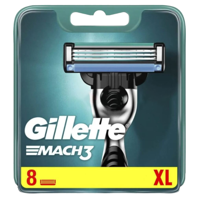 Gillette Mach 3 -Bladed Cartridges With Comfort Gel Bar Pack of 8 image
