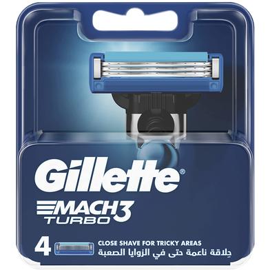 Gillette Mach 3 Turbo Manual Shaving Razor Blades - 4s Pack image