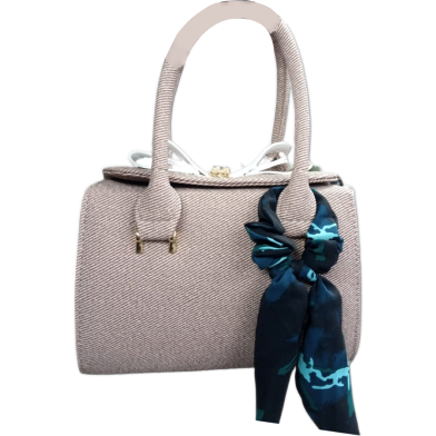 Girls Fashionable Handbag With a Scarf Tied To The Handle image