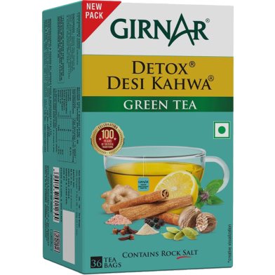 Girnar Detox Green Tea - Desi Kahwa (36 Tea Bags) image