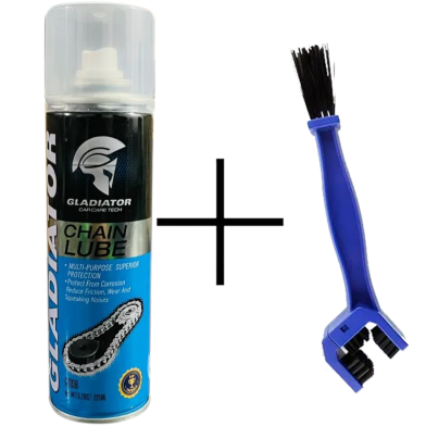 Gladiator Chain Care Combo Offer 1 Piece Chain Lube And 1 Piece Chain Cleaning Brush 1 Set image