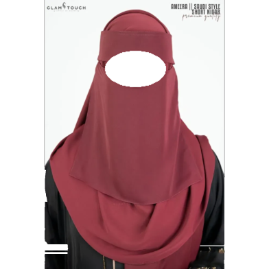 Glam Touch Ameera - Saudi Style Double Part Short Niqab | image