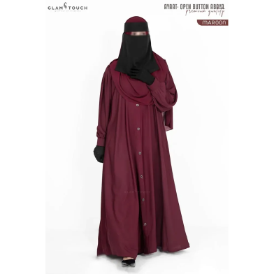 Glam Touch Ayaat Open Button Abaya image
