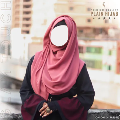 Glam Touch Full Coverage Plain Hijab - Diamond Georgette | Onion image