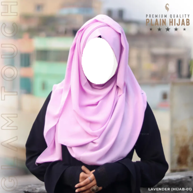 Glam Touch Full Coverage Plain Hijab - Diamond Georgette image