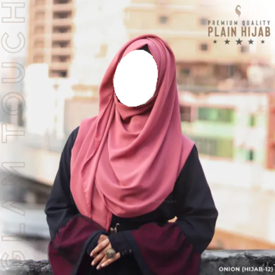 Glam Touch Full Coverage Plain Hijab - Diamond Georgette image