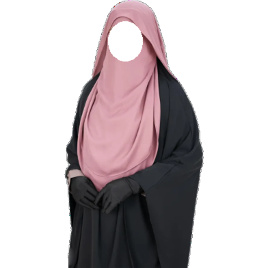 Glam Touch Luna- 2 Layer Hoodie Niqab | Baby Pink image