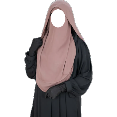 Glam Touch Luna- 2 Layer Hoodie Niqab | Mocha image
