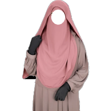 Glam Touch Luna- 2 Layer Hoodie Niqab | Onion Pink image