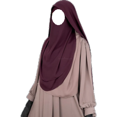 Glam Touch Luna- 2 Layer Hoodie Niqab | Wine image