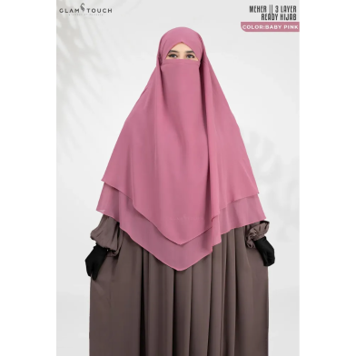 Glam Touch Meher 3 Layer Ready Hijab | image