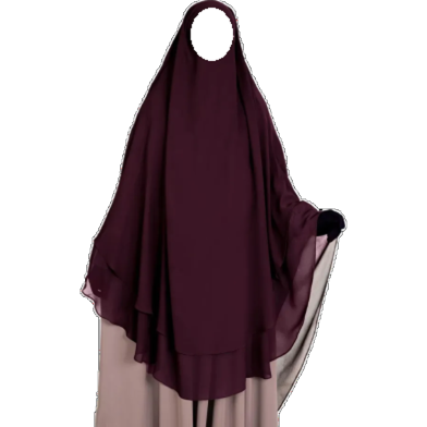 Glam Touch Muhsinat Double Layer Ready Hijab | Wine image