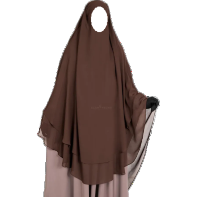 Glam Touch Muhsinat Double Layer Ready Hijab | Chocolate Coffee image