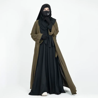 Glam Touch Premium 3 Part Shrug Abaya Set image