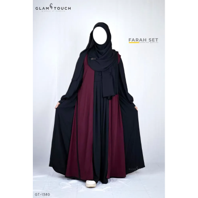 Glam Touch Premium Farah Abaya Set image