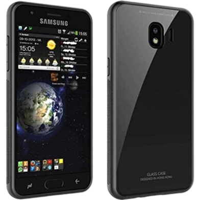 Glass Shockproof Back Case for Samsung Galaxy J4 – Premium Tempered Glass Cover with Drop Protection and Sleek Design (Multicolor) image