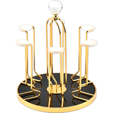 Glass Stand Rack Holder-Stainless Steel Gold image