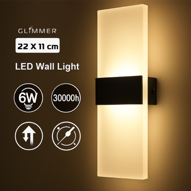 Glimmer 3W 6W Modern LED Acrylic Wall Lamp Up Down Cube Indoor Sconce Light For Room Bedroom Bathroom Corridor Balcony Stairs image