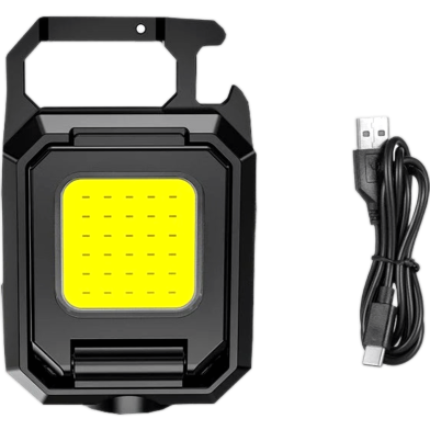 Glimmer Cob And Xpe Mini Keychain Work Light 800mah 500lm Usb Type C Rechargeable Foldable Flashlight With Magnet Hook And 6 Modes image