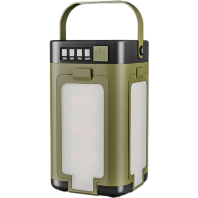 Glimmer Multi Dash Functional Waterproof Camping Led Lantern 2000mah 500lm Solar And Usb Rechargeable With Power Bank 6 Modes Dark Green image