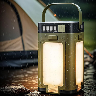 Glimmer Multi Dash Functional Waterproof Camping Led Lantern 2000mah 500lm Solar And Usb Rechargeable With Power Bank 6 Modes Dark Green Slide 3