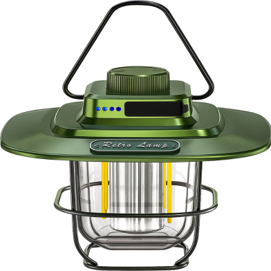 Glimmer Retro LED Camping Lantern – 300LM, Rechargeable, Waterproof (Dark Green) image