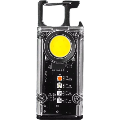 Glimmer S020 Mini Cob Led Keychain Flashlight 500 Mah 300lm Usb Type Dash C Rechargeable Edc Torch With 8 Modes And Uv Light Ipx4 Waterproof image