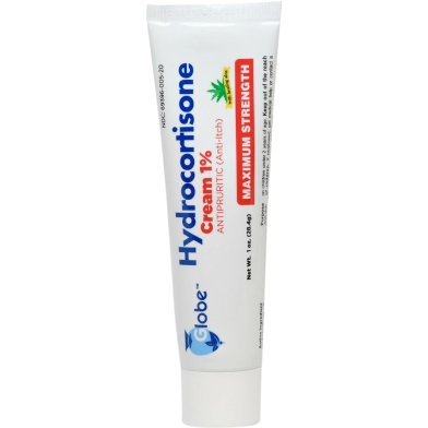 Globe Hydrocortisone Maximum Strength Cream 1Percent with Aloe USP 1oz-28.4gm image