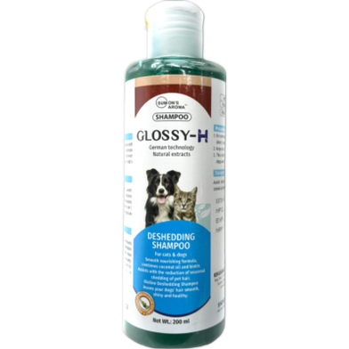 Glossy-H Deshedding Shampoo For Cats and Dogs 200ml | Pet Shampoo | Glossy-H Pet Shampoo image
