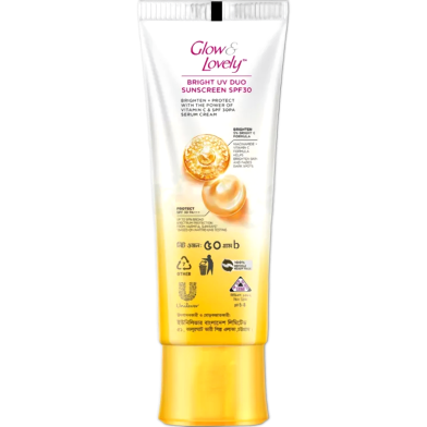 Glow And Lovely Bright Sunscreen UV DUO SPF30 PA Plus Plus Plus with Vitamin C 50 gm image