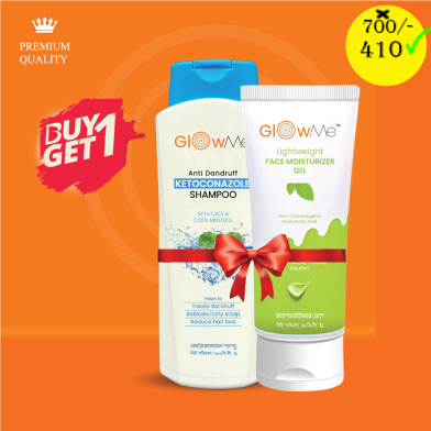 Glow Me Anti Dandruff Ketoconazole Shampoo 200ml Buy 1 Get 1 Glow Me Deep Repair Moisturiser Cream 60ml Free image
