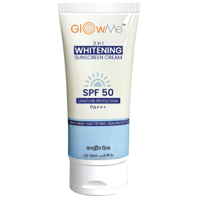 Glow Me Whitening Sunscreen 3 in 1 Cream SPF 50 plus plus plus 60ml image