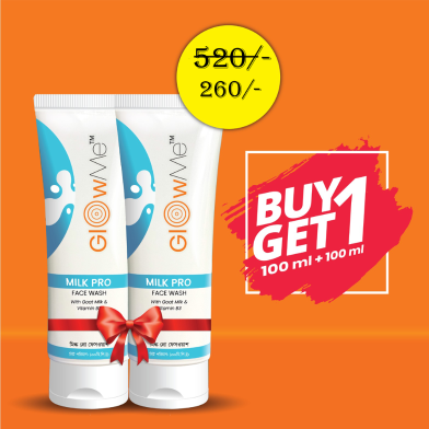 Glowme Milk Pro Face Wash 100ml Buy 1 Get 1 Milk Pro Face Wash 100ml Free image