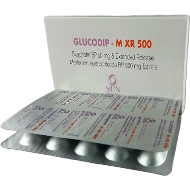 Glucodip Mxr 50 mg 500 mg Tablet 10's Strip image