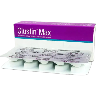 Glustin Max 750 Mg, 50 Mg Tablet 10'S Strip image