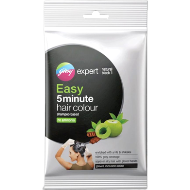 Godrej Expert Easy 5 Minute Hair Colour Natural Black 18ml image