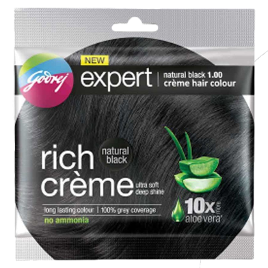 Godrej Expert Rich Creme Hair Colour Natural Black 20G image