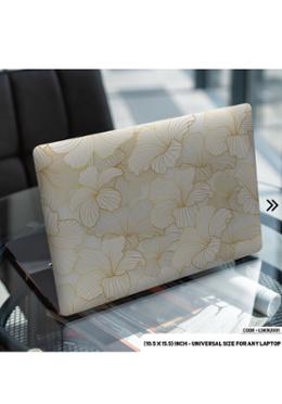DDecorator Golden Flower Pattern Floral Design Laptop Sticker image