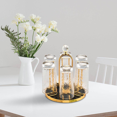 Golden Stainless Steel ST06 Glass Stand image