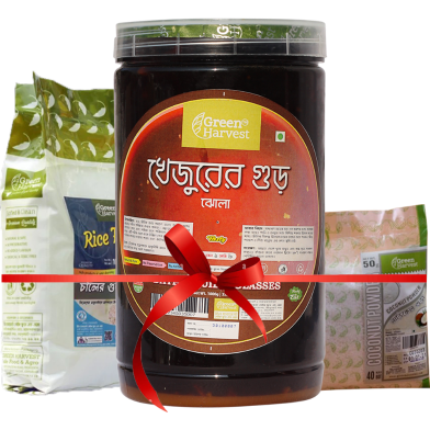 Green Harvest Jhola Khejur Gur 1Kg (Buy 1 Get 2 - Rice Flour 500g and Coconut Powder 50g FREE) image