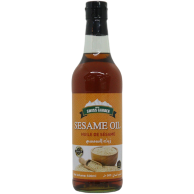 Green Swiss Garden Sesame Oil Glass Bottle 500ml image