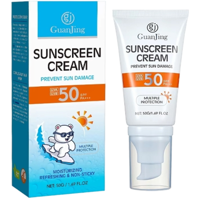 Guanjing Brighten Dull Skin Sunscreen Cream Spf50 Nicotinamide Ceramide Refreshing Non-sticky Oil Control-50gm image
