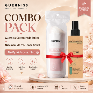 Guerniss Cotton Pads 80Pcs Plus Niacinamide Micellar Water 120ml Combo Pack image